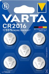 Varta Lithium knappcell CR2016 5-pack
