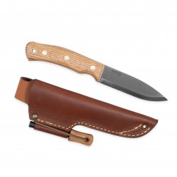 Casström No.10 SFK kniv i ek & verktygsstål, slida i läder inkl tändstål