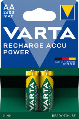 Varta Laddbart Power AA2600 2-pack (10p/fp)