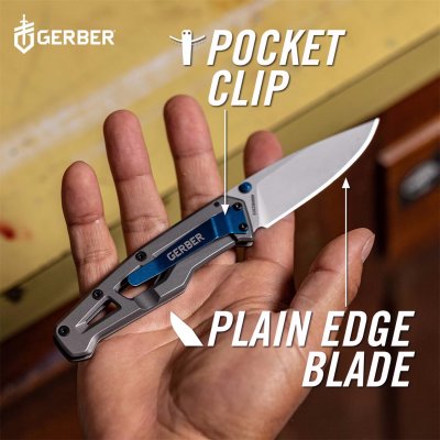 Gerber Paralite silver/blå fällkniv