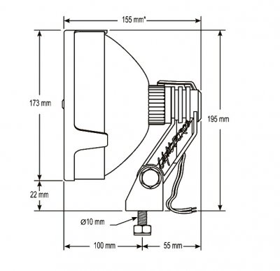 Lightforce Striker extraljus 170 mm HID 12/24V 50W 5000 k Extern ballast