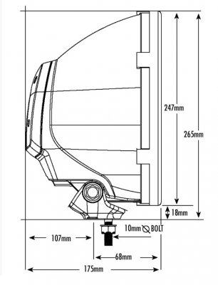 Lightforce DL240 extraljus 240 mm HID 12V 50W internt drivdon