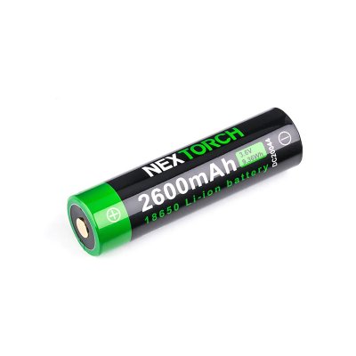 Nextorch laddningsbart batteri 18650, 2600 mAh, integread laddport uppladdningsbart typ-c usb sladd
