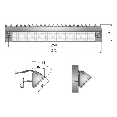 Wesem CRP1 Arbetsbelysning 1400lm 268x44mm belysning extraljus lumin