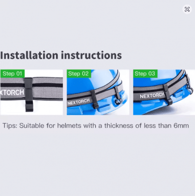 Nextorch hjälmclips för pannlama 4 st