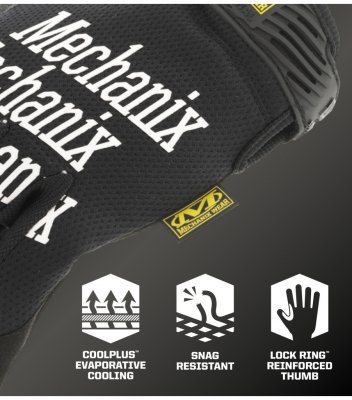 Mechanix Original svart med vit text,, stl. XL/10