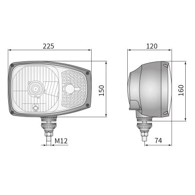 Wesem plogljus H4 Vänster storlek mått