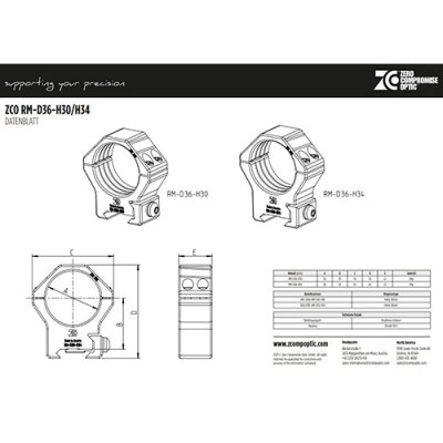 Zero Compromise ringar 36mm höjd 16mm *