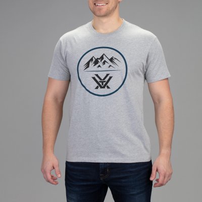 Vortex Men's Three Peaks Short Sleeve T-Shirt Grey Heather|