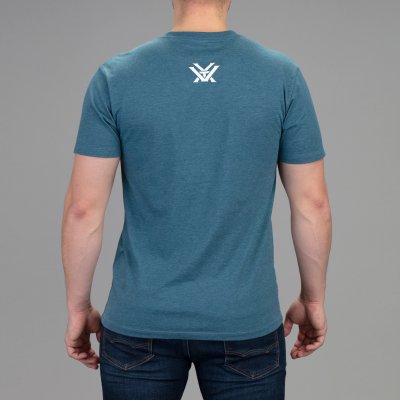 Vortex Men's Stars and Stripes Short Sleeve T-Shirt Steel Blue Heather|
