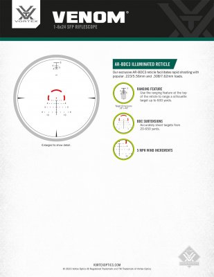 Vortex Venom 1-6x24 SFP Belyst AR-BDC3 30mm